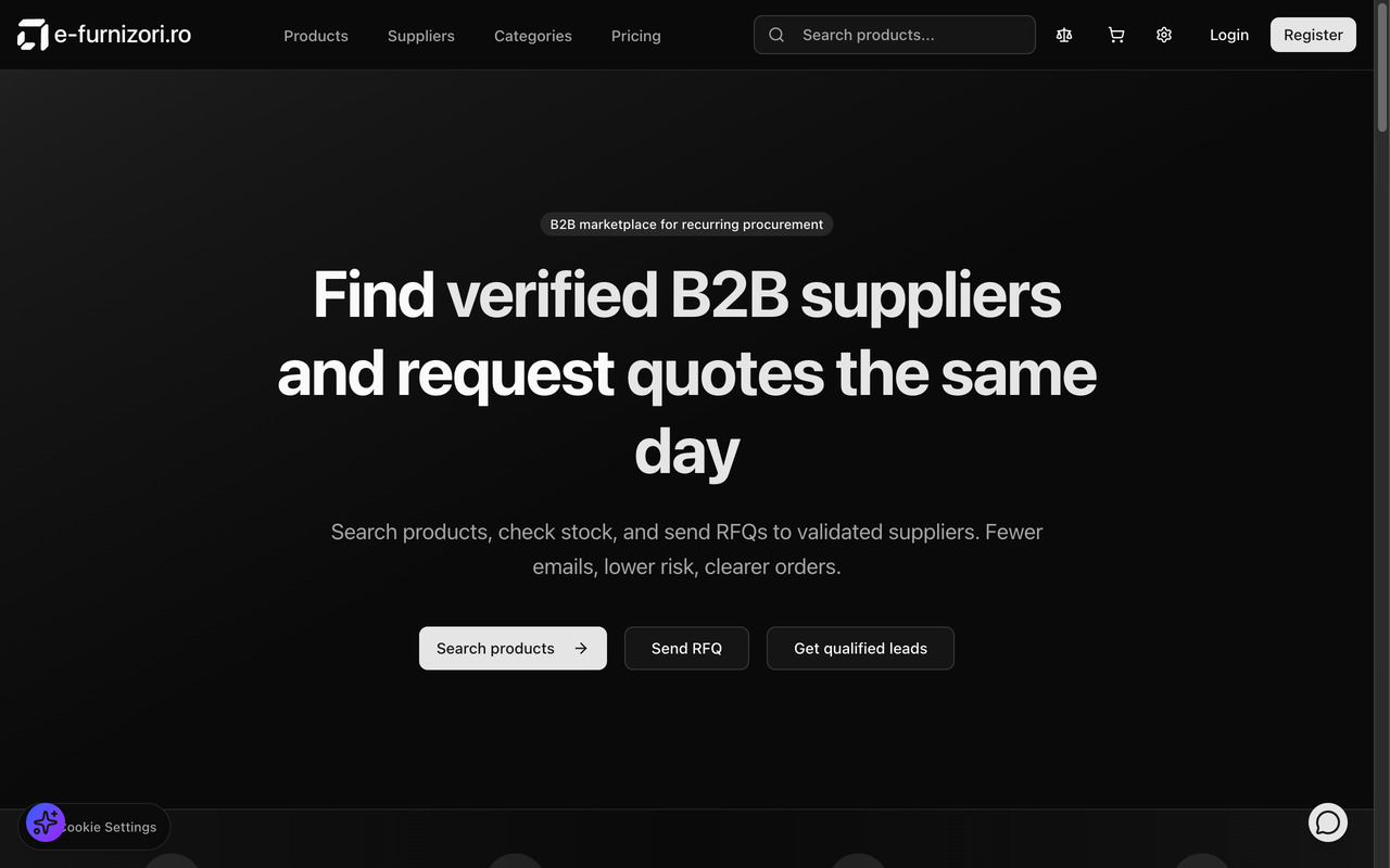e-furnizori.ro — marketplace B2B pentru furnizori
