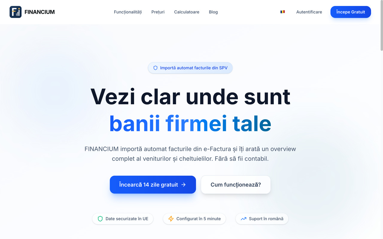 Financium — dashboard financiar pentru IMM-uri