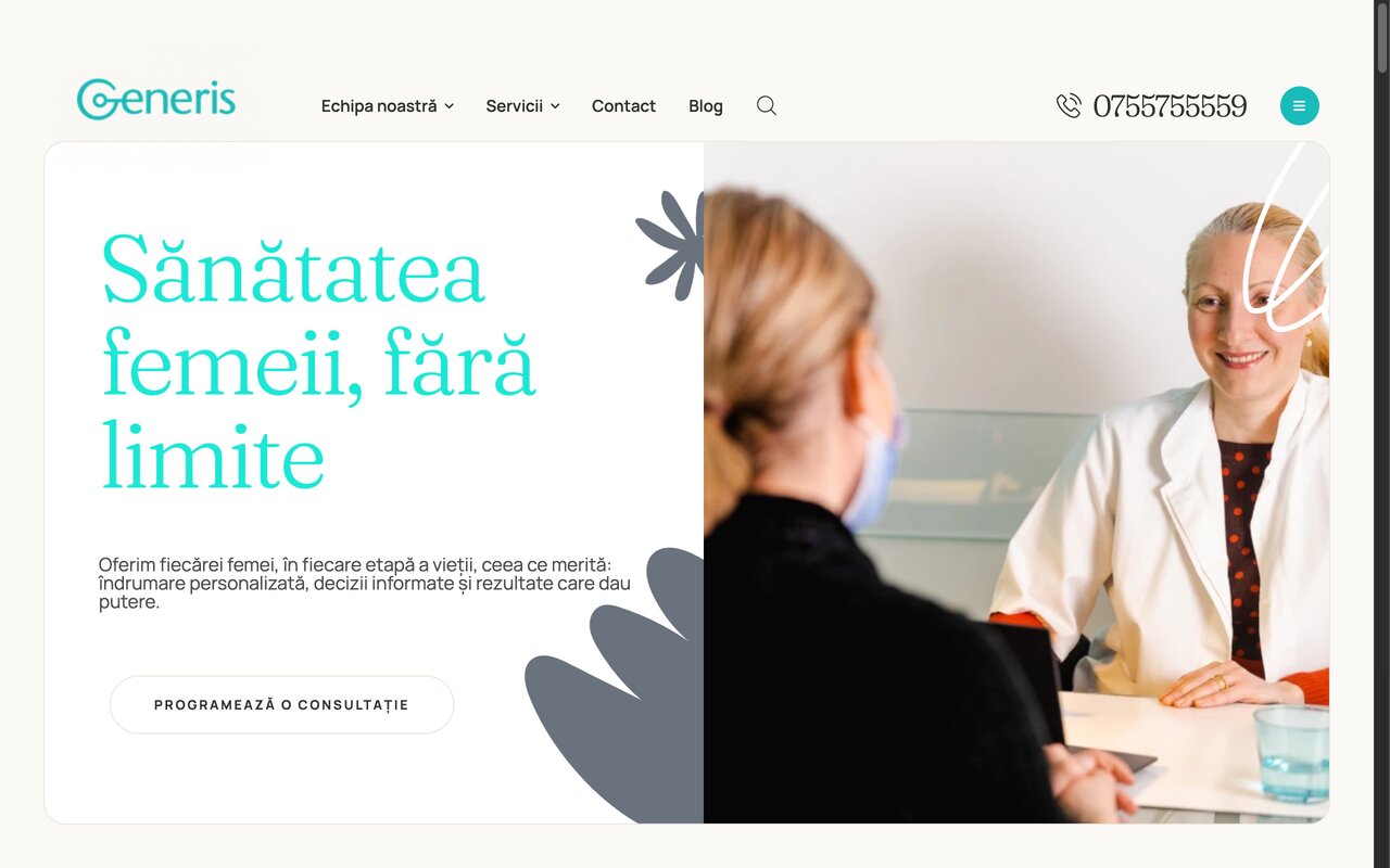 Generis — site clinică de ginecologie