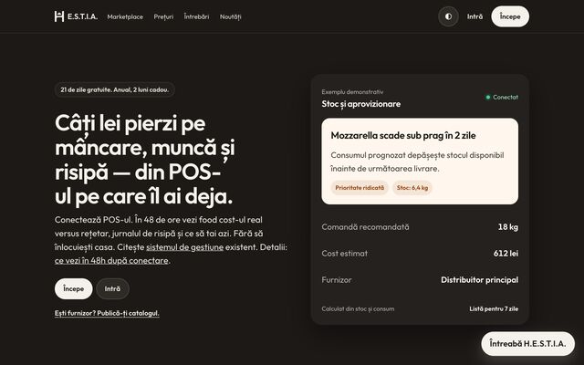 H.E.S.T.I.A. — control pentru restaurante din POS-ul existent